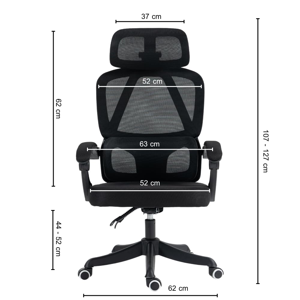 One Living Sedia da Ufficio FORMIDOUBLE Nera, Stile e Benessere nel Tuo Spazio di Lavoro - Meccanismo Synchro-Tilt, Comfort Premium e Design Affidabile per una Routine Lavorativa Inarrestabile