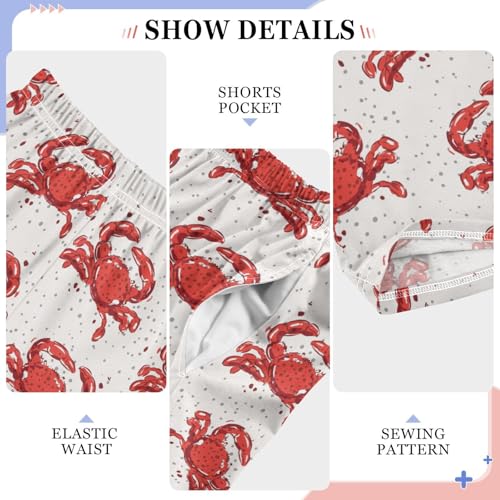 ZZXXB Crab Pattern Boys Long Pants Soft Trousers Elastic Waist Kids Lounge Bottoms with Pockets S-XL4