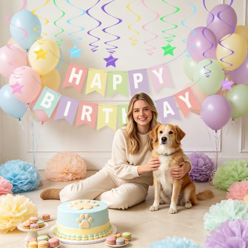 Image of BEISHIDA Pre-Strung Patel Happy Birthday Banner for Kids Boys Girls Birthday Supplies