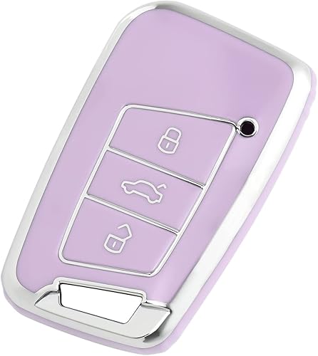 Miniatura 7 de OFFCURVE Funda para llavero Volkswagen, funda de TPU suave para llavero de 3 botones, llavero Jetta Beetle, Tiguan Passat Golf MK6 Polo