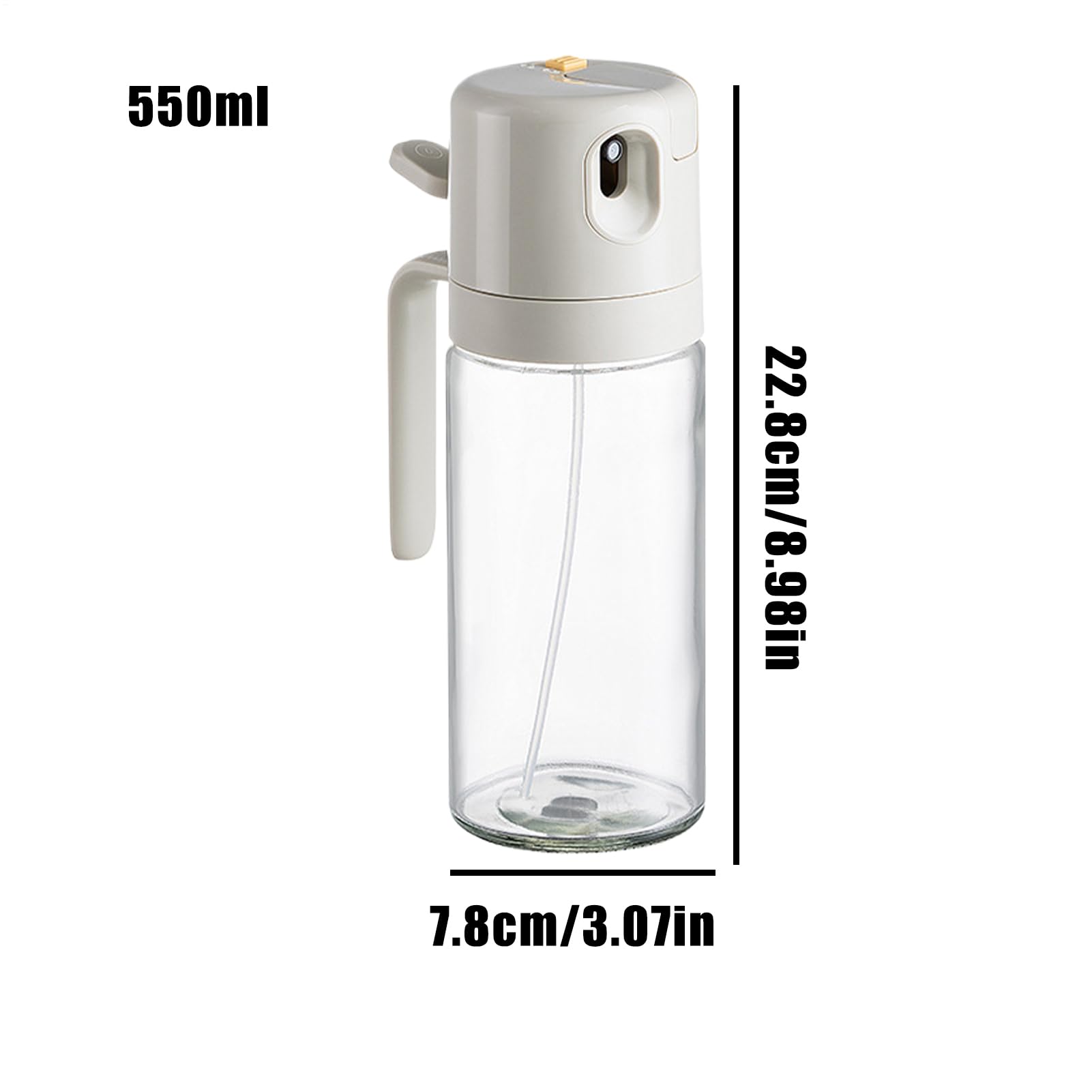 Oil Sprayer for Cooking - 550ml Olive Oil Dispenser Bottle | Oil Sprayer for Kitchen | Glass Washable Leakproof Vinegar Mister Spray Container | Food-Grade Mister for Air Fryer, Bbq