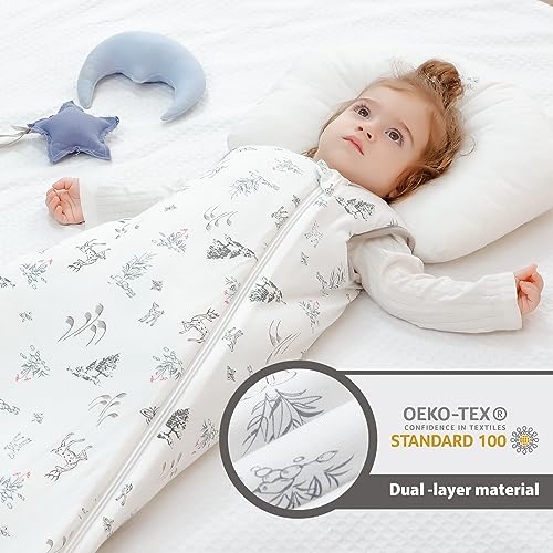 Mosebears Baby Sleeping Bag 2.5 Tog,bamboo Wniter Sleeping Bag Toddler Wearable Blanket for Infant Toddler,Super soft and warm(Forest,0-6 months) - Image 2