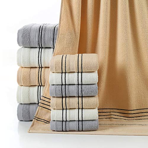 Serviettes de bain en coton extra large 70x140 cm drap doux - 6