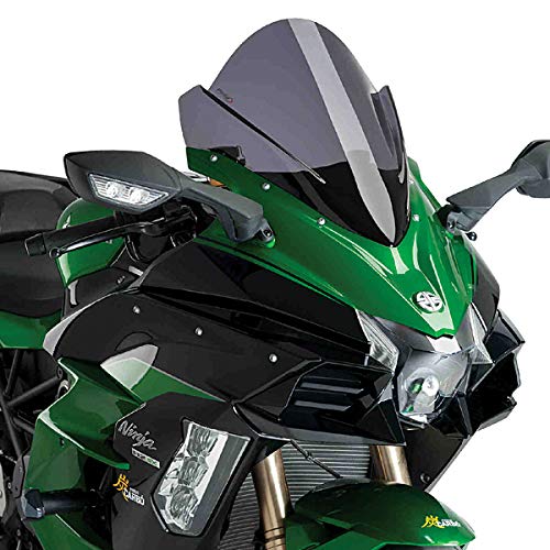Puig 9704F プーチ スクリーン カウル（ninja H2 SX） Amazon | Puig 9704F RACING-SCREEN [DARK SMOKE] Ninja H2 SX (18-21