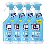 Viakal Vetro Doccia Express Spray, Fiori bianchi, Senza Risciacquo, Pulizia scintillante in una sola passata, 4x800ml