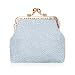 Oyachic Gestrickt Geldbörse Knitted Purse Kiss Lock Portemonnaie mit Clipverschluss Klickverschluss Damen Geldbeutel Vintage Geldscheine (blau)
