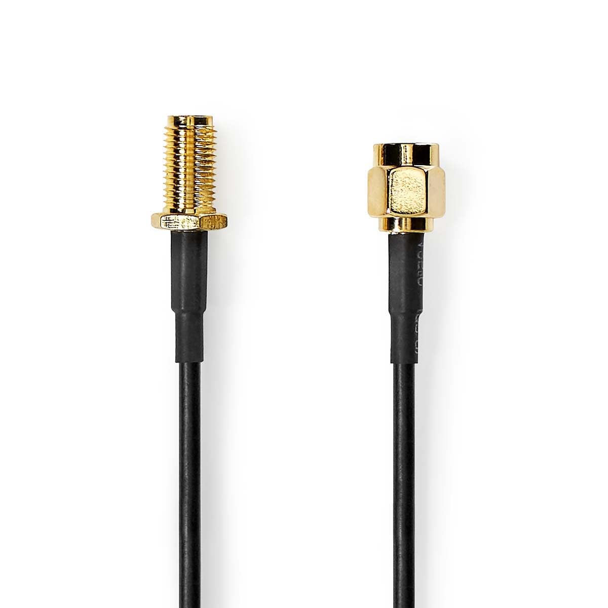 NEDIS Kabel antenowy | wtyczka SMA | gniazdo SMA | pozłacany | 50 omów | pojedynczo ekranowany | 5,00 m | okrągły | PCW | czarny | worek plastikowy