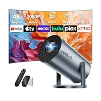 Proiettore portatile 1080P Mini Proiettore Videoproiettore, WiFi and Bluetooth Proiettore, Proiettorecompatibile con chiavetta TV/USB/laptop/HDMI 180&deg; Auto Keystone iOS Android Grey