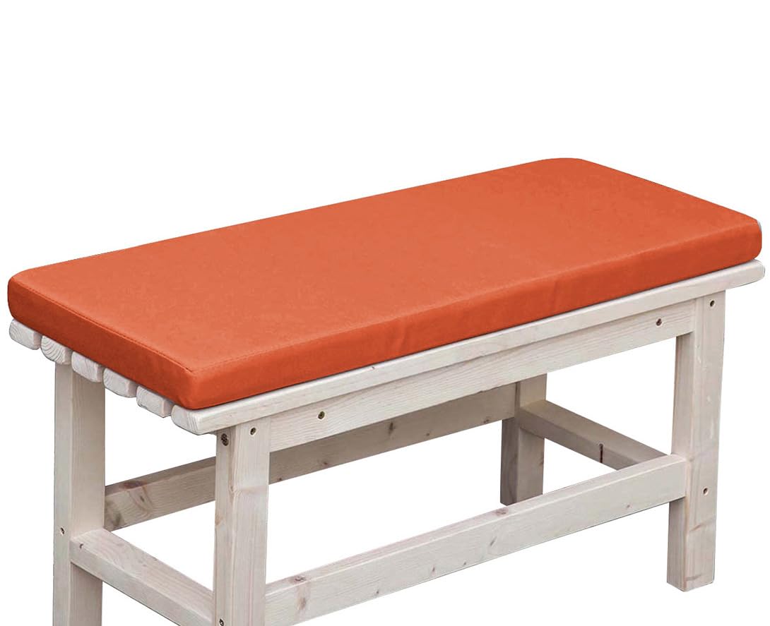 Cojín impermeable naranja para banco de exterior, 100 x 40 cm, cojines gruesos y duraderos para columpio de patio de 2/3 plazas, cómodo accesorio de muebles de jardín para uso doméstico y exterior