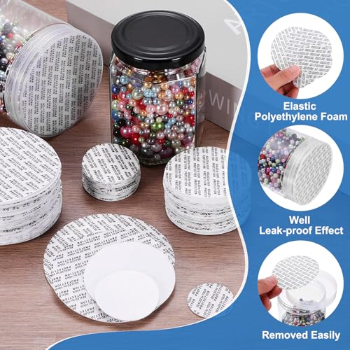 PATIKIL 56mm / 2.2" Foam Lid Liner, 100 Pcs Adhesive Round PS Pressure Sensitive Seals, Cap Liners Resistant Tamper for Plastic Glass Jar Bottle Cap Canning Vials Seals - Image 2