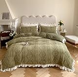 Juego de Funda nórdica, Ropa de Cama cálida de Invierno, Juego de 4 Piezas, Juego de sábanas con Estampado de Flores retorcidas de Terciopelo de Leche, Juego de Ropa de Cama, G, King, G, King