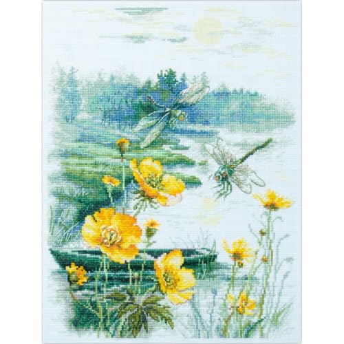 Kit de broderie au point de croix Matin Brumeux par Magic Needle en toile 26x38 cm