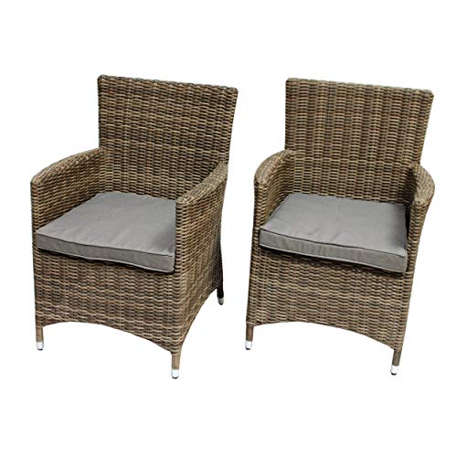 Strandgut07 - Silla de comedor de polirratán con cojines, 60 x 62,5 x 88 cm (juego de 2) Cover