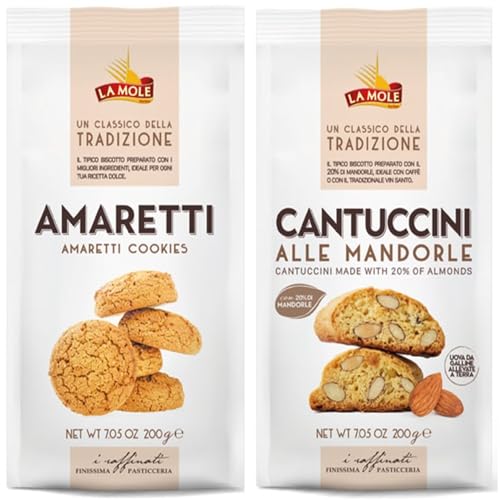 La Mole - Italian Biscuits Selection | Amaretti (200g) & Cantuccini (200g)