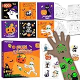 12 Pack Halloween Party Favors for Kids, 48 Pcs Luminous Tattoos & 24 Mazes Games for Halloween Goodie Bags Stuffers, Halloween Party Supplies Classroom Prizes Trick or Treat for Kids