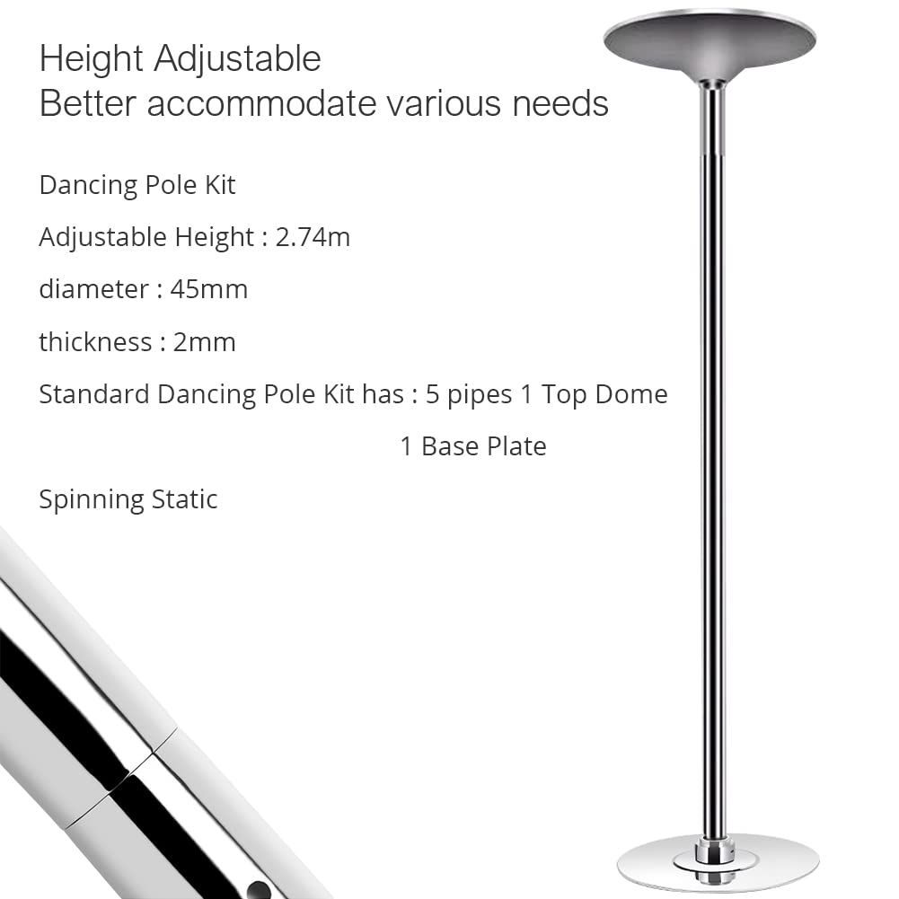 Palo da pole dance professionale diametro 45 mm regolabile portatile rimovibile statico e rotazione