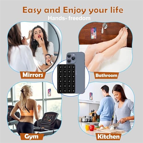 Image of Like Star Double Sided Strong Suction Phone Case Mount Adhesive for Phone Cover | Multi-Purpose Hands-Free Suction Phone Accessory | Strong Grip Holder for Mirror & Shower (Pack of 2)