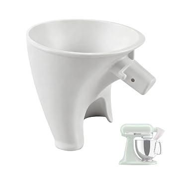 Flour Funnel Compatible with Kitchen Aid Mixer, Stand Mixer Attachment, Easy Pour Mess Free Attachment, Easy to Clean, Flour Funnel Accessories for Pouring Sugar, Flavoring, Eggs and Water
