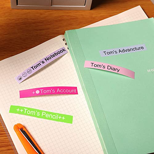 Image of COLORTY Replacement for Brother P-Touch Label Maker Tape TZe 12mm 0.47 Inch | TZ Laminated Colored Tape 1 /2 inch Compatible with Brother PTouch Label Maker PT-D210 PT-H110 PT-1880 PT-D400 PT-D600, 5 Pack