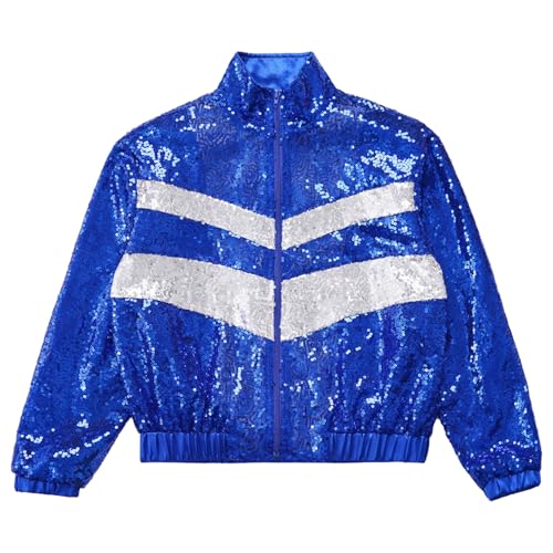 YiZYiF Girls' Birthday Clothes Hip-hop Jazz Street Dance Jacket Sparkly Bomber Coats Outerwear4