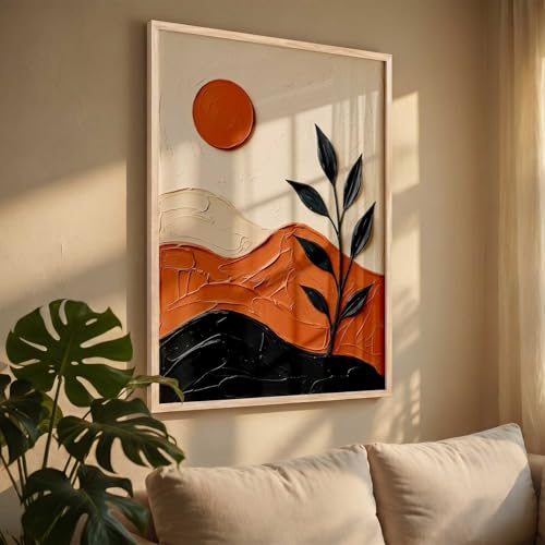 Image of kotart Boho Wall Art Home Decoration | Aesthetic Floral Paintings With Frame For Living Room Bed Room Hotel Wall Decor Digital Reprint (19x25 inch)
