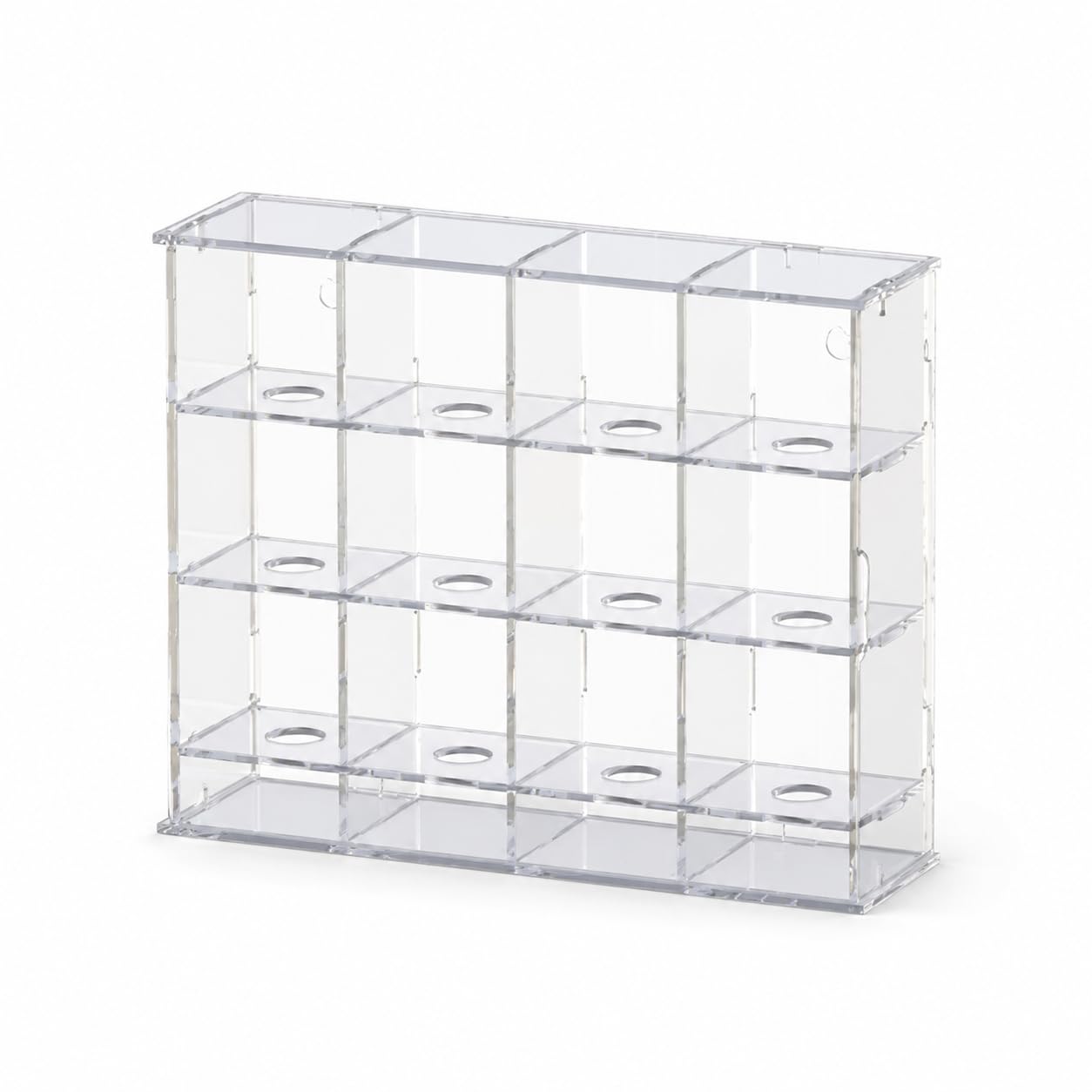 Vitrina Pared para coleccionables acrílica, Caja Almacenamiento a Prueba Polvo para Pelotas béisbol, para Mostrar , 12 Compartimentos (340x95x280 mm)