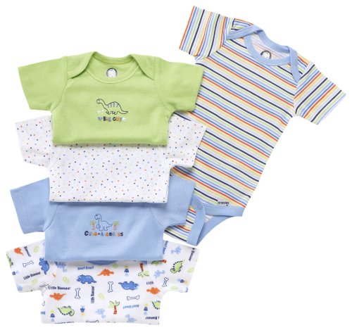 Image of Gerber Unisex Baby 5-Pack Short Sleeve Variety Onesies Bodysuits