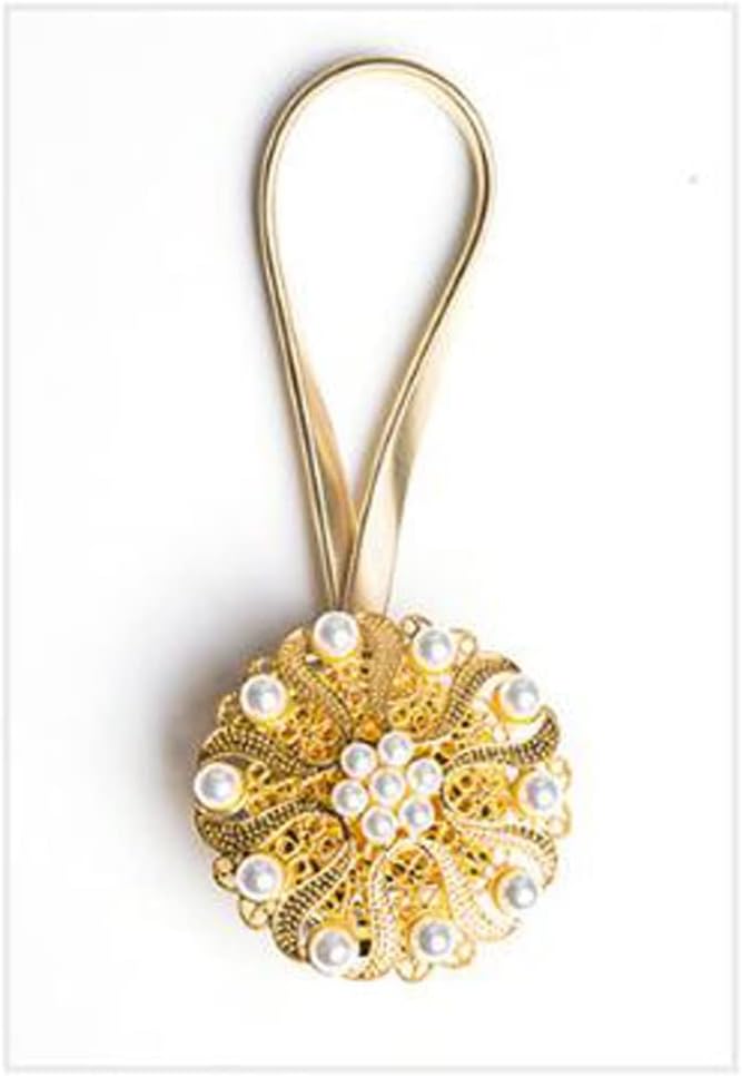 FMURY Pearl Curtain Tieback Window Screening Clip Living Room Accessories Curtains Buckle Tie Backs Holder(Black)