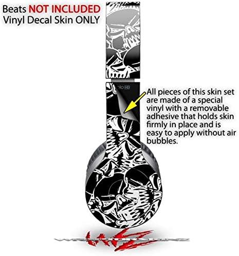 Skin Decal Wrap Works with Original Beats Solo HD Headphones Scattered Skulls Black Skin Only (Headphones NOT Included)