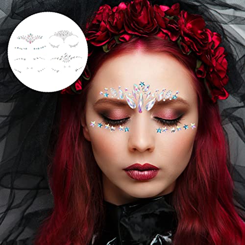 Lurrose 12 Folhas de Volta de Olhos Femininos Decalque de Jóias de Cristais de Rosto de Meninas Gema