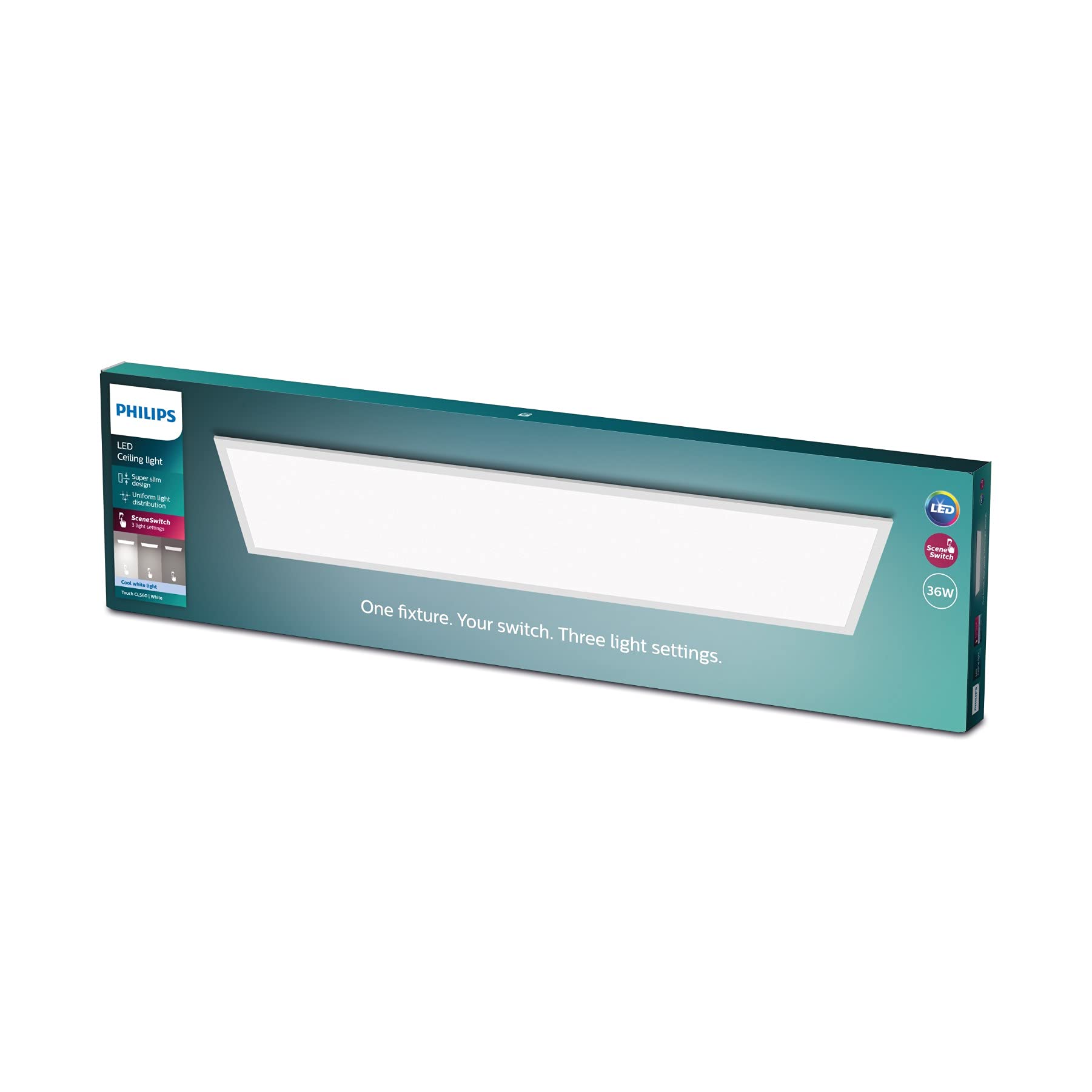 Philips Touch Deckenleuchte SceneSwitch, rechteckig, 36W, 4000K ,Weiß