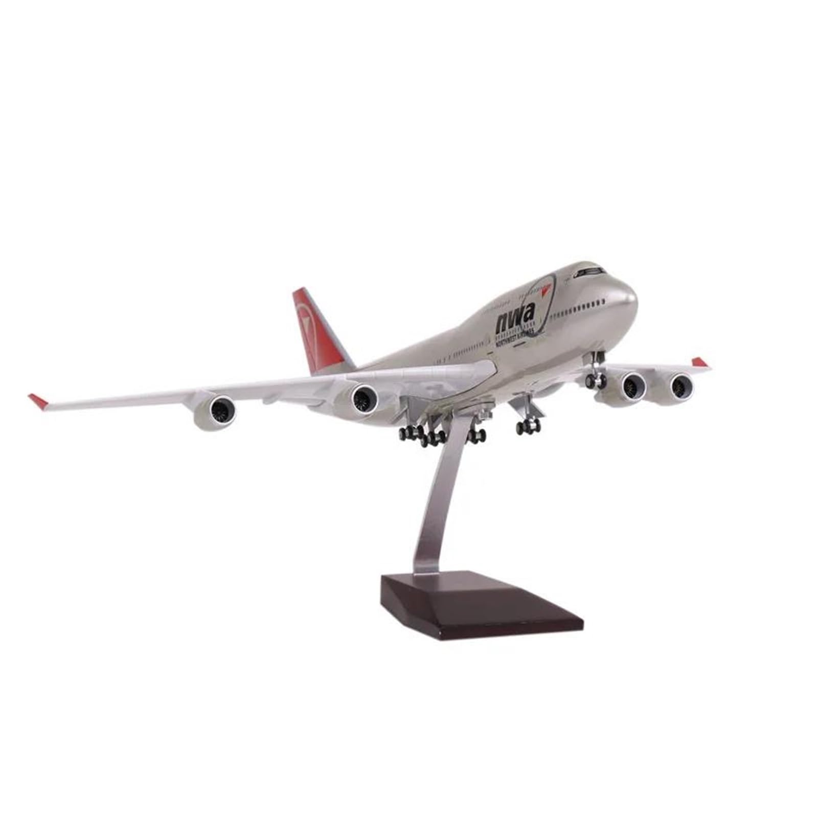 Odlewane zabawki samolotowe Model w skali 1:150 dla Northwest 747 Model samolotu do dekoracji Aluminiowy model samolotu pasażerskiego do zbierania i wyświetlania (bez światła)