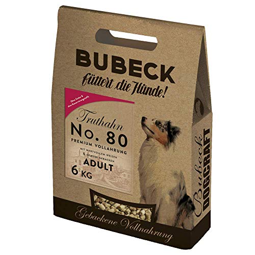 Bubeck | Hunde Trockenfutter Verschiedene Sorten | mit Lamm, Wild, Rind, Truthahn und Ente gebackenes Hundefutter | hohe Akzeptanz bei Allen Rassen (Truthahn, 6 Kg)