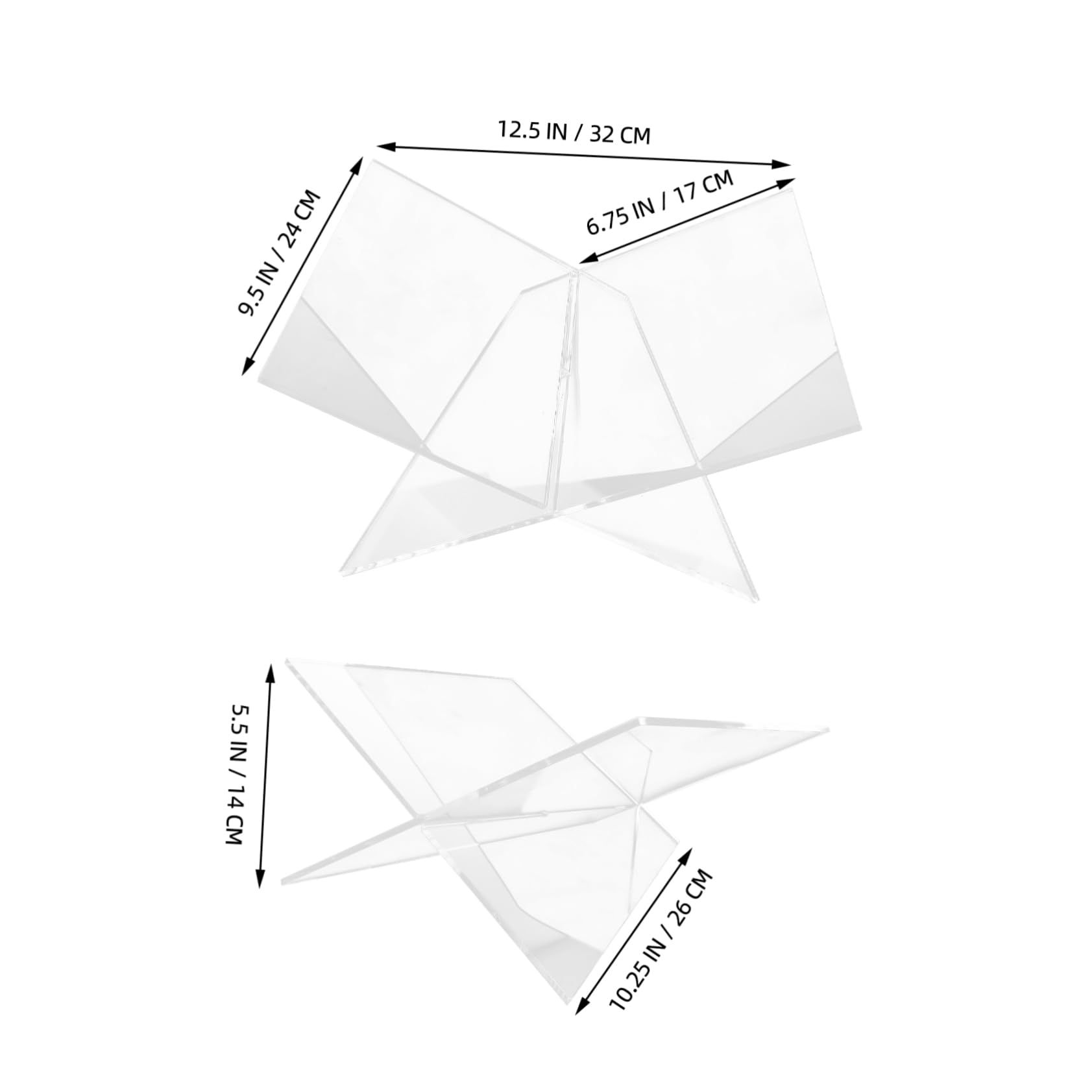 Soporte de Acrílico Transparente Forma de X Estante de Lectura para Cocina y Escritorio Soporte Estable para Recetas Moderno y Práctico