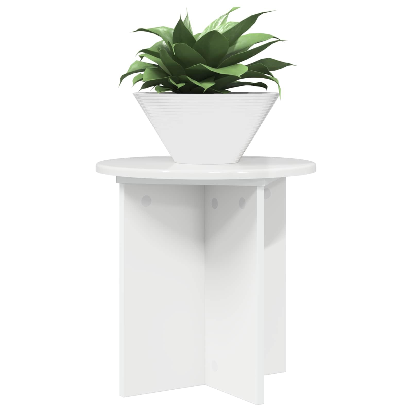 2er Set Pflanzenständer Hochglanz Weiß 40x40x40 cm - Moderner Blumenhocker aus Holzwerkstoff, Pflanzentisch für Zimmerpflanzen, Wohnzimmer und Büro