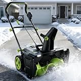 40V Cordless Electric Snow Blower — 3500W Brushless Motor, 20" Clearing Path, 25ft Throw Distance, Battery Powered Snow Shovel for Driveway Sidewalk Patio Garden 2Batteries
