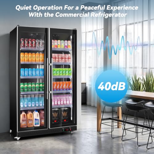 Image of Tylza 2 Glass Door Beverage Display Refrigerator 1300 Can Black