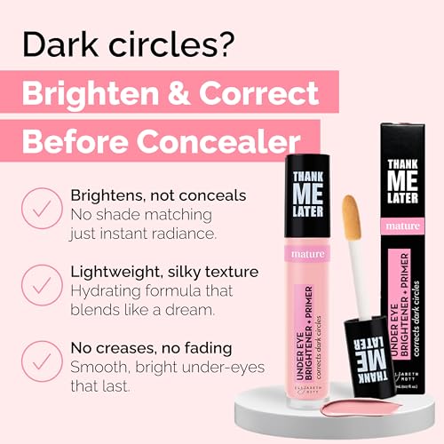 Image of Elizabeth Mott Thank Me Later Under Eye Brightener Base - Pink, 5ml | Under Eye Brightener Base, Color-Correcting, Neutralizes Dark Circles, Helps Concealer Apply Smoothly & Wear Better