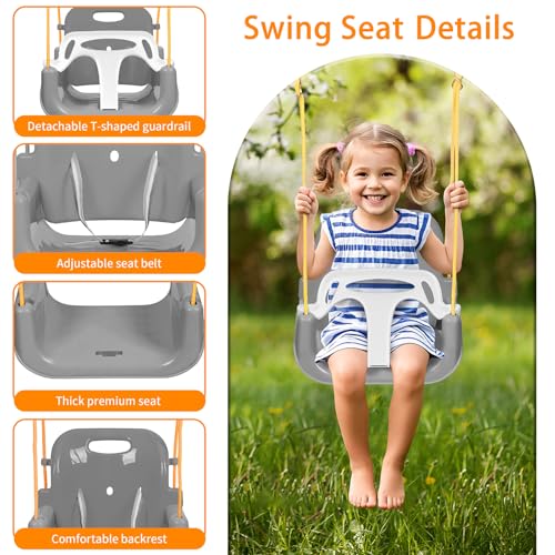 Image of 4 in 1 Toddler Swing Set & Baby Jumper, Foldable Swing Set for Backyard