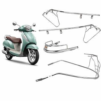 Brothers Collection Full Body Crash Guard Suitable for Suzuki Access 125 BS6 (2024 Model) - Heavy-Duty Stainless Steel Protective Kit - Includes Front, Side & Leg Guards - Rust-Proof Chrome Finish
