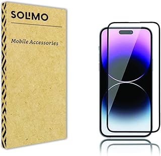 Amazon Brand - Solimo Edge-To-Edge Protector Tempered Glass Screen Protector for iPhone 14 Pro | Easy Installation Kit (Bl Price In India