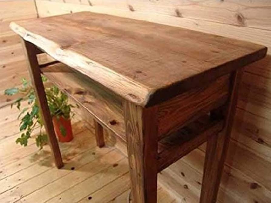 カウンターテーブル 木製天板 ブラウン Amazon｜カウンターテーブル 棚板高め w102d40h90cm