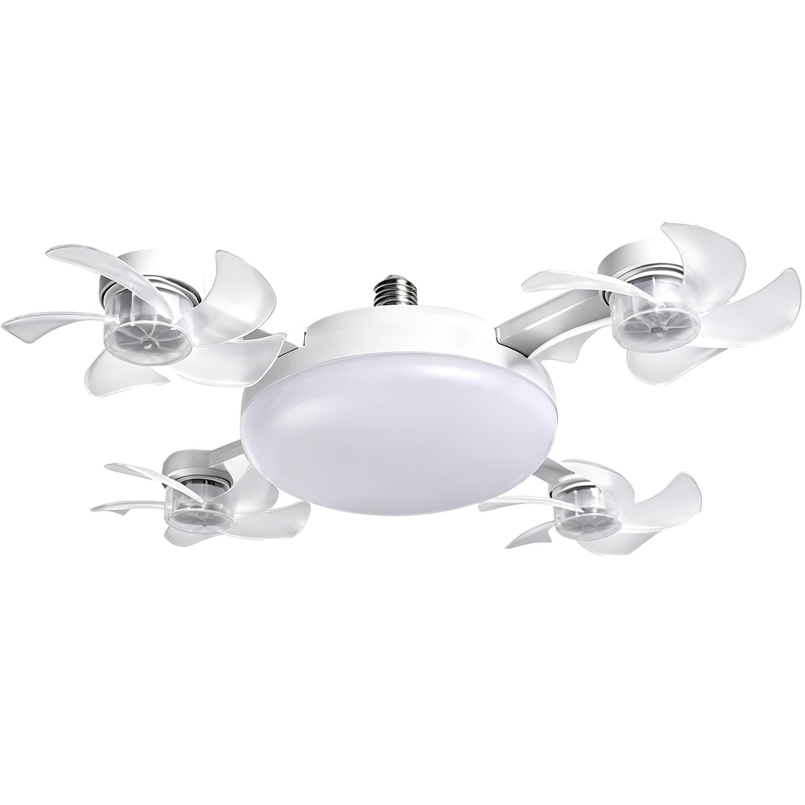 2 in 1 E27 Socket Silent Ceiling Fan with Lights, 3-Speed Silent Cool Lamp