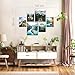Novart Wandbilder Set AUFHÄNGFERTIG Natur Berge See Landschaft - Modern Deko Blau Grün - Wohnzimmer Schlafzimmer Flur N028363a