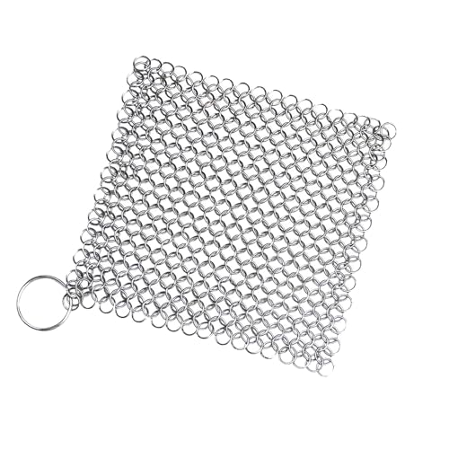 Limpiador de acero inoxidable, limpiador de sartenes de hierro fundido de 7 pulgadas