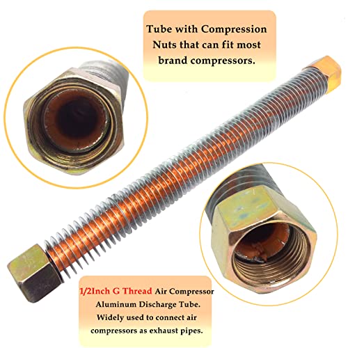 Nge 1Pcs 3/4Inch(19Mm) G Thread Air Compressor Aluminum Discharge Tube,Hose Quick Installation For Air Compressor Screw Connecting #TOP1