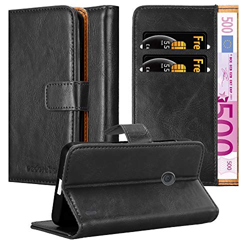 Cadorabo Funda Libro para Nokia Lumia 520 en Negro Grafito - Cubierta Proteccíon con Cierre...