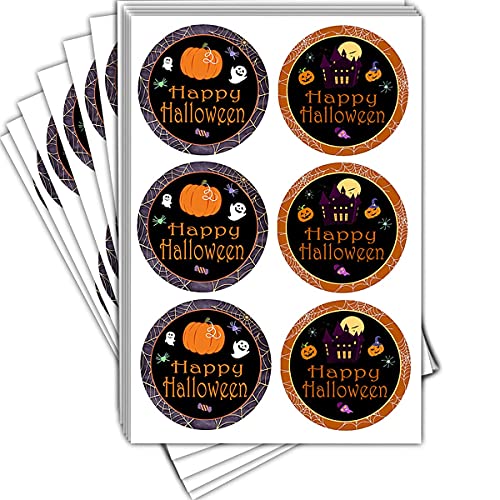 Remarkable Halloween Character Stickers Labels,1.5 Inch Round Seal Label Pumpkin Bat Spider Stickers For Halloween Party Decoration 504 Pcs #TOP6