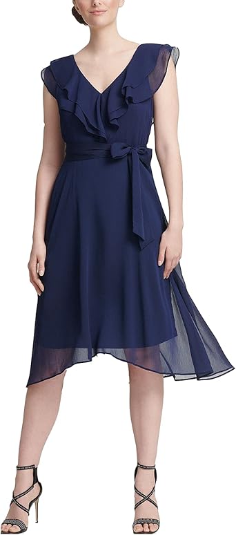 dkny belted dress