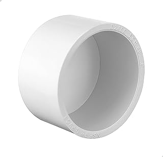 SCH40 PVC Cap 4 Inch - Fit Standard 4" SCH40 Pipes (OD Approx. 4.5") Heavy Duty Slip-On Cap Fitting for Building Pipes Furniture DIY Garden Shelf - 1 Pc